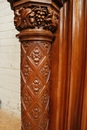 Gothic style Fire mantle in Walnut, France 19th century