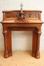 Gothic style Fire mantle in Walnut, France 19th century