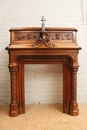 Gothic style Fire mantle in Walnut, France 19th century