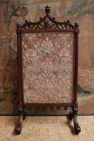 Walnut Gothic Fire screen