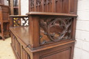 Gothic style Hall bench in Walnut, France 19th century