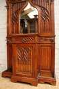 Gothic style Hall tree  in Walnut, France 19th century