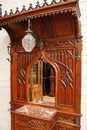 Gothic style Hall tree  in Walnut, France 19th century