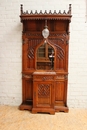 Gothic style Hall tree  in Walnut, France 19th century