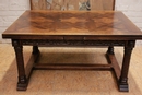 Gothic style Table & chairs in Walnut, France 19th century