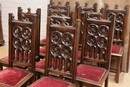 Gothic style Table & chairs in Walnut, France 19th century