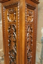 Gothic style Pedestal in Walnut, France 19th century