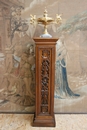 Gothic style Pedestal in Walnut, France 19th century