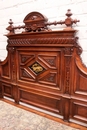 Henri II style Hall bench in Walnut, France 19th century
