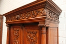 Henri II style Cabinet in Walnut, France 19th century