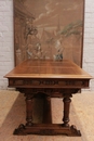 Henri II style Desk table in Walnut, France 19th century