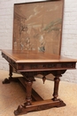 Henri II style Desk table in Walnut, France 19th century