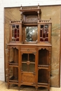 Henri II style Display cabinet in Walnut, France 1900