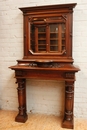 Henri II style Fire mantle in Walnut, France 19th century