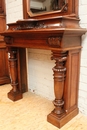 Henri II style Fire mantle in Walnut, France 19th century