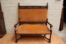 Henri II style sofa in Walnut, France 19th century
