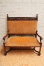 Henri II style sofa in Walnut, France 19th century
