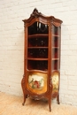 Louis XV style bombe Display cabinet in Walnut, France 19th century