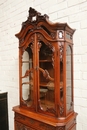 Louis XV style Display cabinet in Walnut, Belgium 19th century