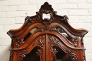 Louis XV style Display cabinet in Walnut, Belgium 19th century