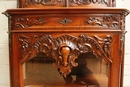 Louis XV style Display cabinet in Walnut, Belgium 19th century