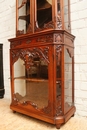 Louis XV style Display cabinet in Walnut, Belgium 19th century