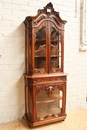 Louis XV style Display cabinet in Walnut, Belgium 19th century