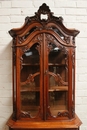 Louis XV style Display cabinet in Walnut, Belgium 19th century