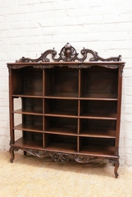 Walnut Louis XV open bookcase