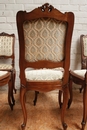 Louis XV style Chairs and table in Walnut, Belgium 1900