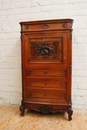 Louis XV style Secretary desk in Walnut and marble, France 19th century