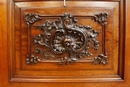 Louis XV style Secretary desk in Walnut and marble, France 19th century