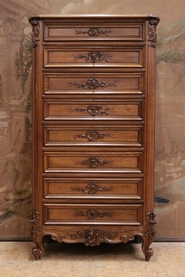 Walnut Louis XV secretary desk with marble top