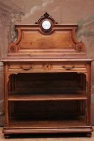 Walnut Louis XV server with barometer