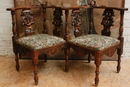 Renaissance style Arm chair in Walnut, France 19th century