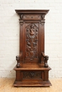 Renaissance style Hall bench in Walnut, France 19th century