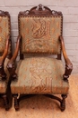 Renaissance style Arm chairs in Walnut, France 19th century