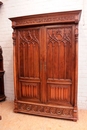 Gothic style Armoire in Walnut, France 19th century